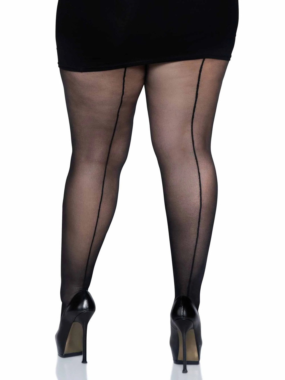 Leg Avenue - Cadi Sheer Backseam Pantyhose - BLACK